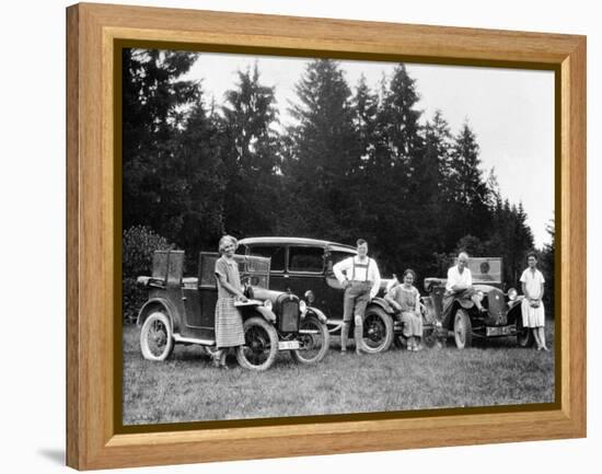 A Group of People on an Outing with their Cars, C1929-C1930-null-Framed Premier Image Canvas