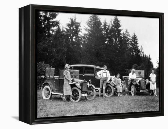 A Group of People on an Outing with their Cars, C1929-C1930-null-Framed Premier Image Canvas