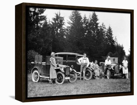 A Group of People on an Outing with their Cars, C1929-C1930-null-Framed Premier Image Canvas