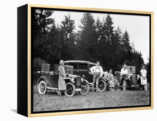 A Group of People on an Outing with their Cars, C1929-C1930-null-Framed Premier Image Canvas