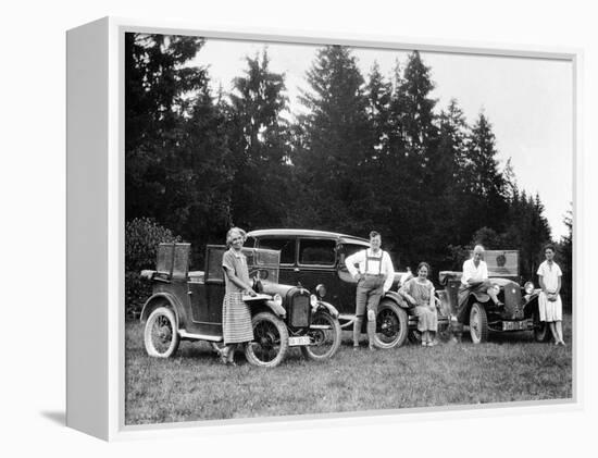 A Group of People on an Outing with their Cars, C1929-C1930-null-Framed Premier Image Canvas