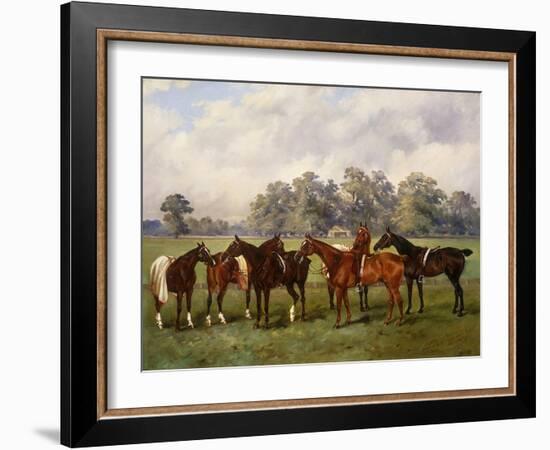 A Group of Polo Ponies, Dainty, Gold, Redskin, Miss Edge, and Piper-Henry Frederick Lucas-Lucas-Framed Giclee Print