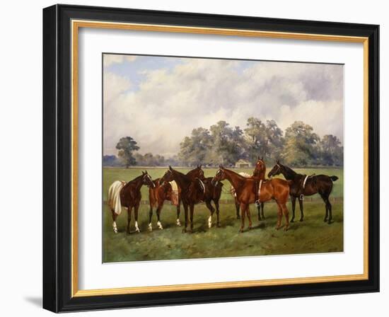 A Group of Polo Ponies, Dainty, Gold, Redskin, Miss Edge, and Piper-Henry Frederick Lucas-Lucas-Framed Giclee Print