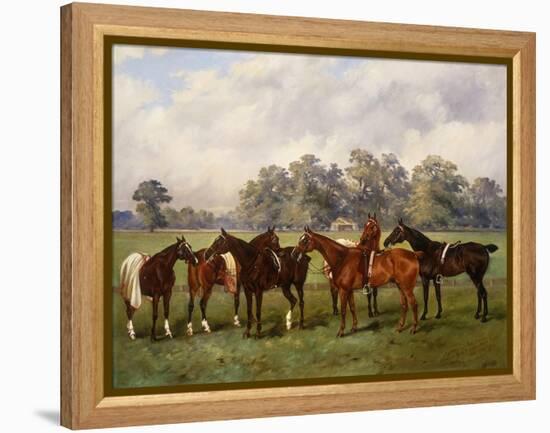 A Group of Polo Ponies, Dainty, Gold, Redskin, Miss Edge, and Piper-Henry Frederick Lucas-Lucas-Framed Premier Image Canvas