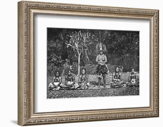A group of Samoan dancing women in full costume, 1902-Unknown-Framed Photographic Print