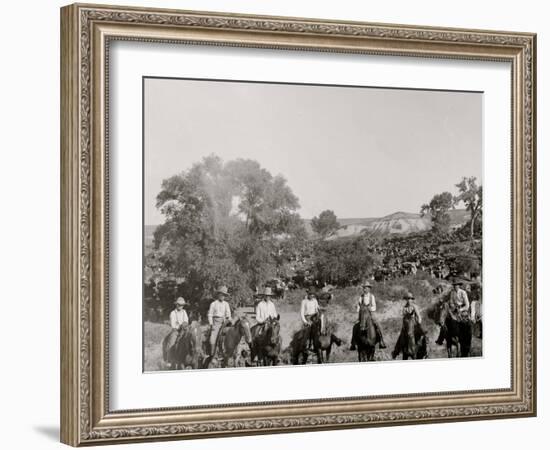 A Group of Texas Cowboys-null-Framed Photo