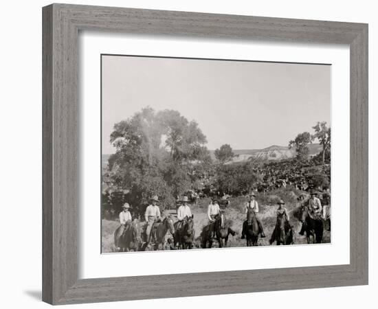 A Group of Texas Cowboys-null-Framed Photo