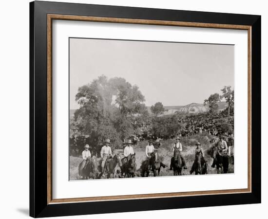 A Group of Texas Cowboys-null-Framed Photo