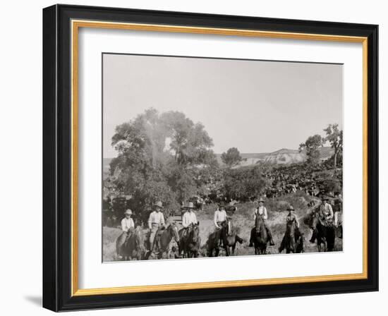 A Group of Texas Cowboys-null-Framed Photo