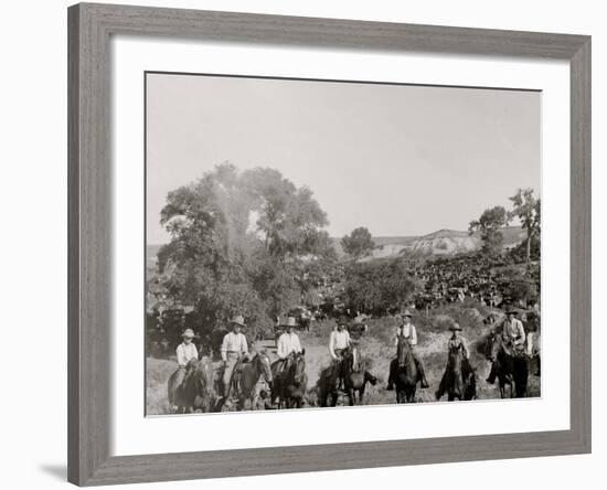 A Group of Texas Cowboys-null-Framed Photo