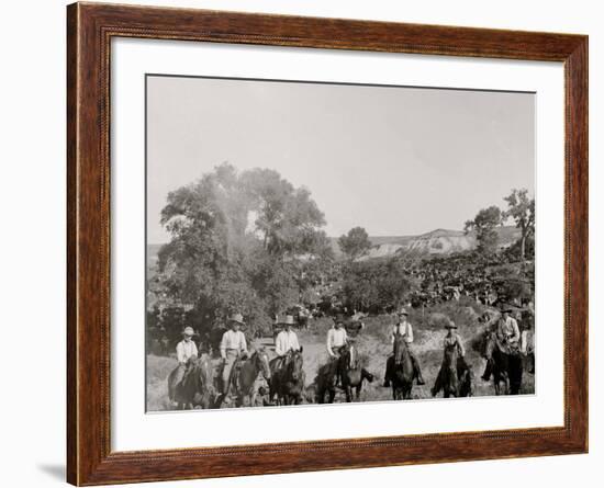 A Group of Texas Cowboys-null-Framed Photo