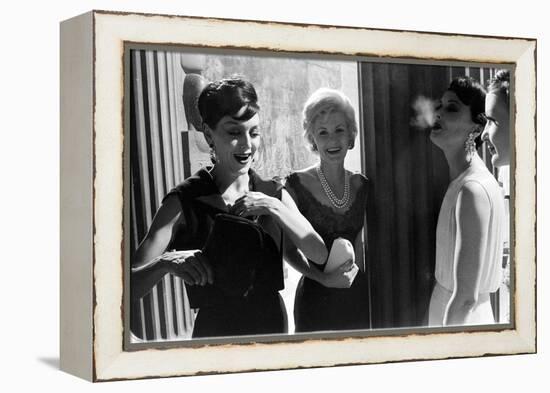 A Group of Women Laughing Together at the Met Fashion Ball, New York, November 1960-Walter Sanders-Framed Premier Image Canvas