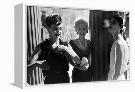 A Group of Women Laughing Together at the Met Fashion Ball, New York, November 1960-Walter Sanders-Framed Premier Image Canvas