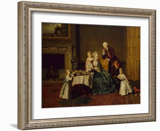 A Group Portrait of John 14th Lord Willoughby de Broke and his Family, 1766-Johann Zoffany-Framed Giclee Print