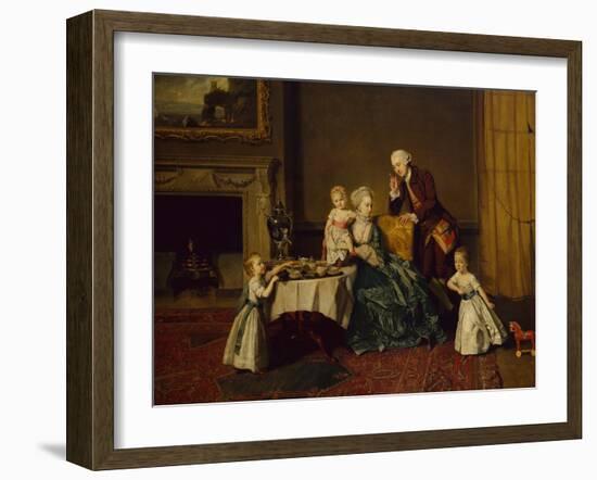 A Group Portrait of John 14th Lord Willoughby de Broke and his Family, 1766-Johann Zoffany-Framed Giclee Print