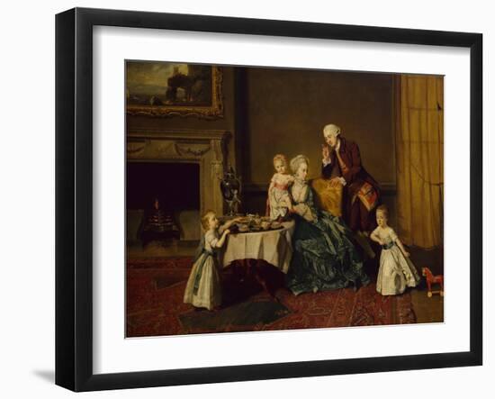 A Group Portrait of John 14th Lord Willoughby de Broke and his Family, 1766-Johann Zoffany-Framed Giclee Print