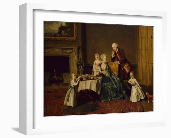 A Group Portrait of John 14th Lord Willoughby de Broke and his Family, 1766-Johann Zoffany-Framed Giclee Print