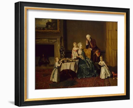 A Group Portrait of John 14th Lord Willoughby de Broke and his Family, 1766-Johann Zoffany-Framed Giclee Print