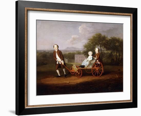 A Group Portrait of Three of the Children of Peter and Mary Du Cane-Arthur Devis-Framed Giclee Print