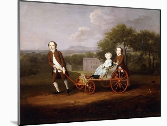 A Group Portrait of Three of the Children of Peter and Mary Du Cane-Arthur Devis-Mounted Giclee Print