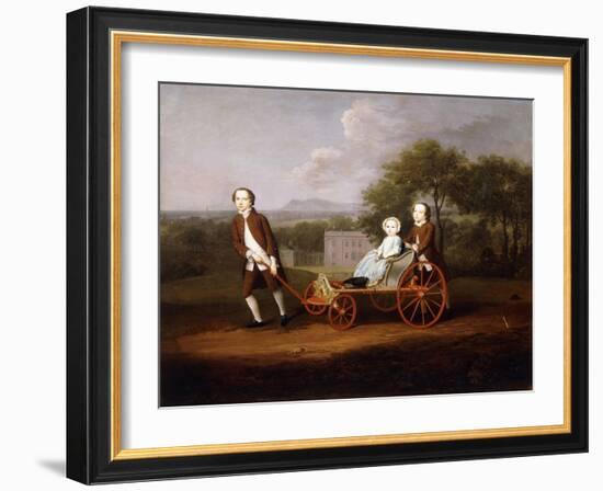 A Group Portrait of Three of the Children of Peter and Mary Du Cane-Arthur Devis-Framed Giclee Print