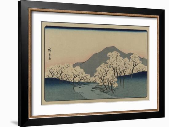 A Grove of Cherry Trees (Sakura Namiki Zu)-Ando Hiroshige-Framed Premium Giclee Print