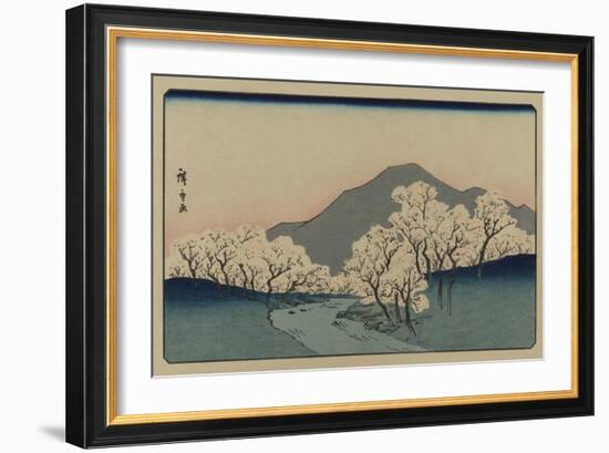 A Grove of Cherry Trees (Sakura Namiki Zu)-Ando Hiroshige-Framed Premium Giclee Print