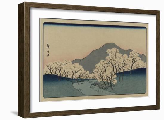 A Grove of Cherry Trees (Sakura Namiki Zu)-Ando Hiroshige-Framed Art Print