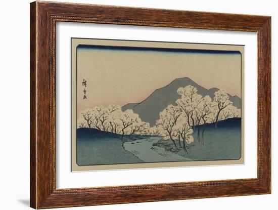 A Grove of Cherry Trees (Sakura Namiki Zu)-Ando Hiroshige-Framed Art Print