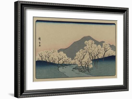 A Grove of Cherry Trees (Sakura Namiki Zu)-Ando Hiroshige-Framed Art Print