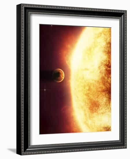 A Growing Sun About to Burn a Nearby Planet-Stocktrek Images-Framed Photographic Print