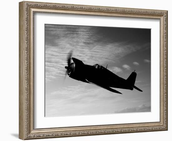 A Grumman F6F Hellcat Fighter Plane in Flight-Stocktrek Images-Framed Photographic Print