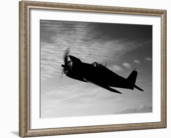 A Grumman F6F Hellcat Fighter Plane in Flight-Stocktrek Images-Framed Photographic Print