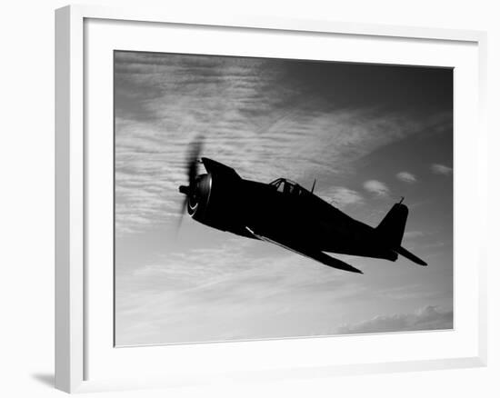 A Grumman F6F Hellcat Fighter Plane in Flight-Stocktrek Images-Framed Photographic Print