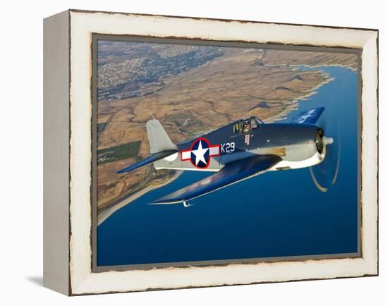 A Grumman F6F Hellcat Fighter Plane in Flight-Stocktrek Images-Framed Premier Image Canvas