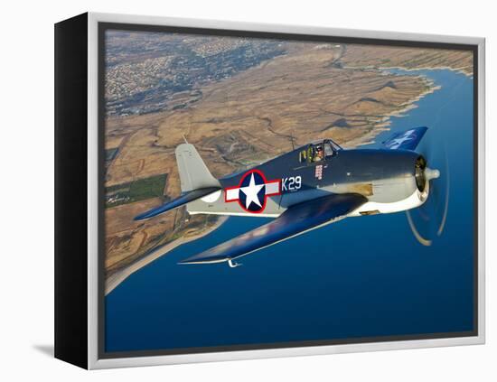 A Grumman F6F Hellcat Fighter Plane in Flight-Stocktrek Images-Framed Premier Image Canvas