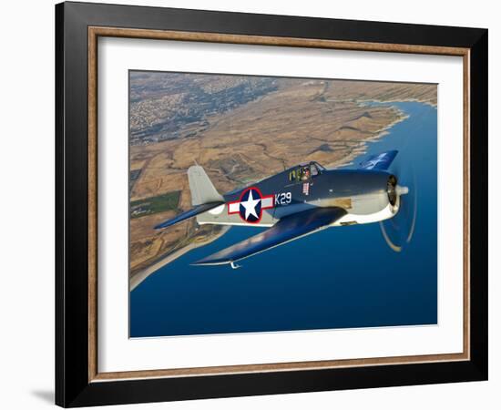 A Grumman F6F Hellcat Fighter Plane in Flight-Stocktrek Images-Framed Photographic Print