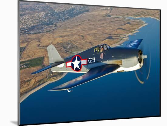 A Grumman F6F Hellcat Fighter Plane in Flight-Stocktrek Images-Mounted Photographic Print