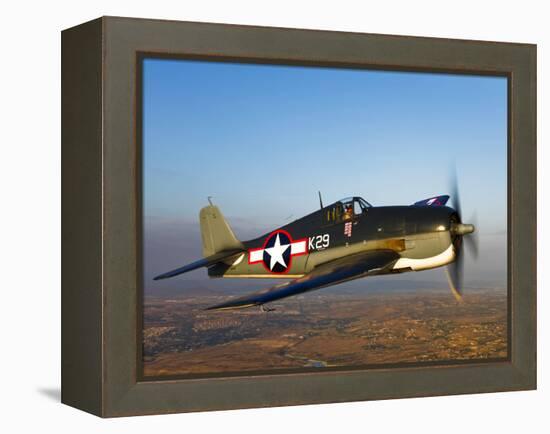 A Grumman F6F Hellcat Fighter Plane in Flight-Stocktrek Images-Framed Premier Image Canvas