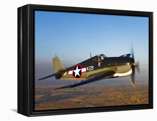 A Grumman F6F Hellcat Fighter Plane in Flight-Stocktrek Images-Framed Premier Image Canvas