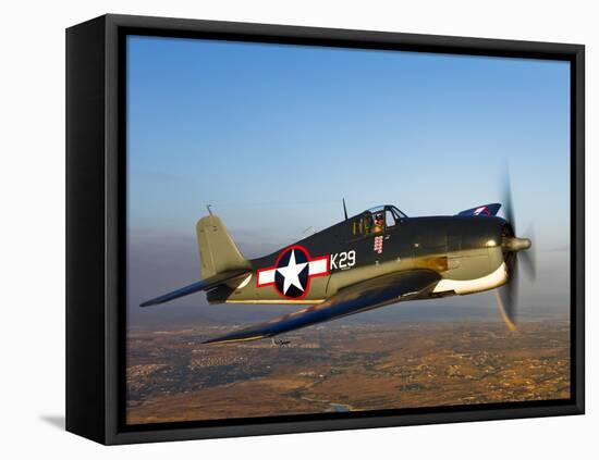 A Grumman F6F Hellcat Fighter Plane in Flight-Stocktrek Images-Framed Premier Image Canvas