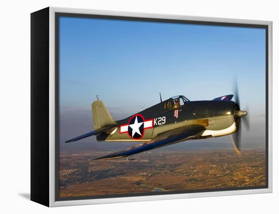 A Grumman F6F Hellcat Fighter Plane in Flight-Stocktrek Images-Framed Premier Image Canvas