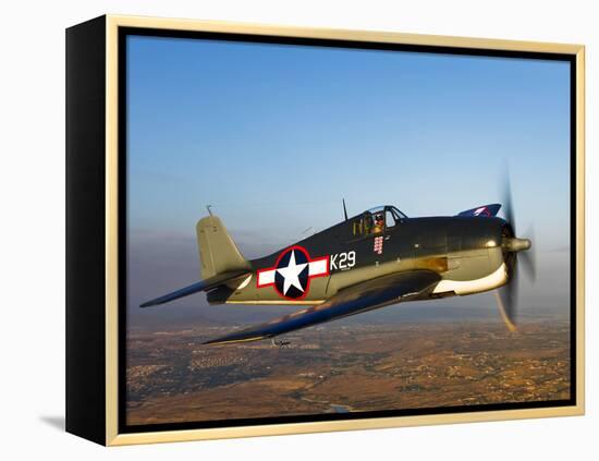 A Grumman F6F Hellcat Fighter Plane in Flight-Stocktrek Images-Framed Premier Image Canvas