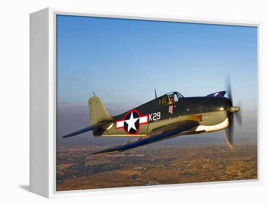 A Grumman F6F Hellcat Fighter Plane in Flight-Stocktrek Images-Framed Premier Image Canvas