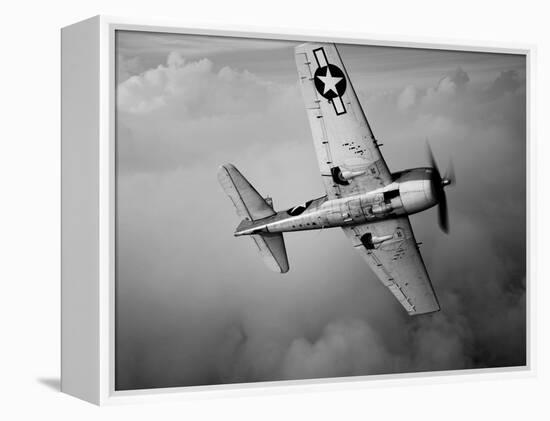A Grumman F6F Hellcat Fighter Plane in Flight-Stocktrek Images-Framed Premier Image Canvas