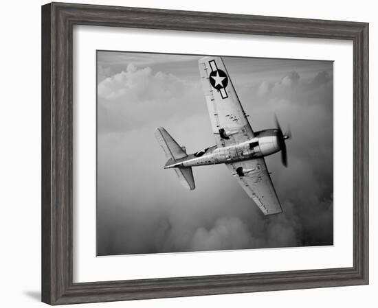 A Grumman F6F Hellcat Fighter Plane in Flight-Stocktrek Images-Framed Photographic Print