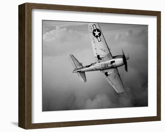 A Grumman F6F Hellcat Fighter Plane in Flight-Stocktrek Images-Framed Photographic Print