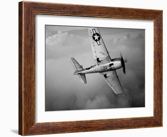 A Grumman F6F Hellcat Fighter Plane in Flight-Stocktrek Images-Framed Photographic Print