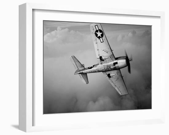 A Grumman F6F Hellcat Fighter Plane in Flight-Stocktrek Images-Framed Photographic Print