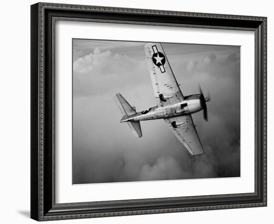 A Grumman F6F Hellcat Fighter Plane in Flight-Stocktrek Images-Framed Photographic Print